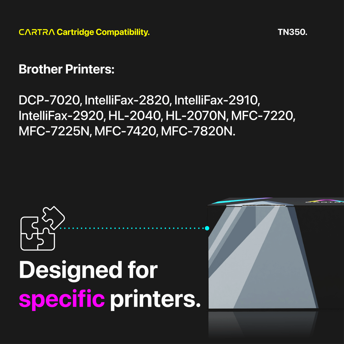 Brother TN350 Black Toner Cartridge With Smart Chip (TN350) - Cartra