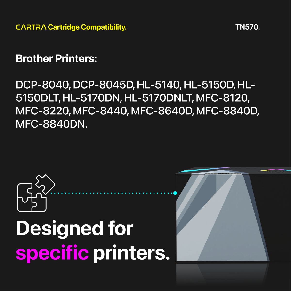 Brother TN570 Black Toner Cartridge With Smart Chip (TN570) - Cartra