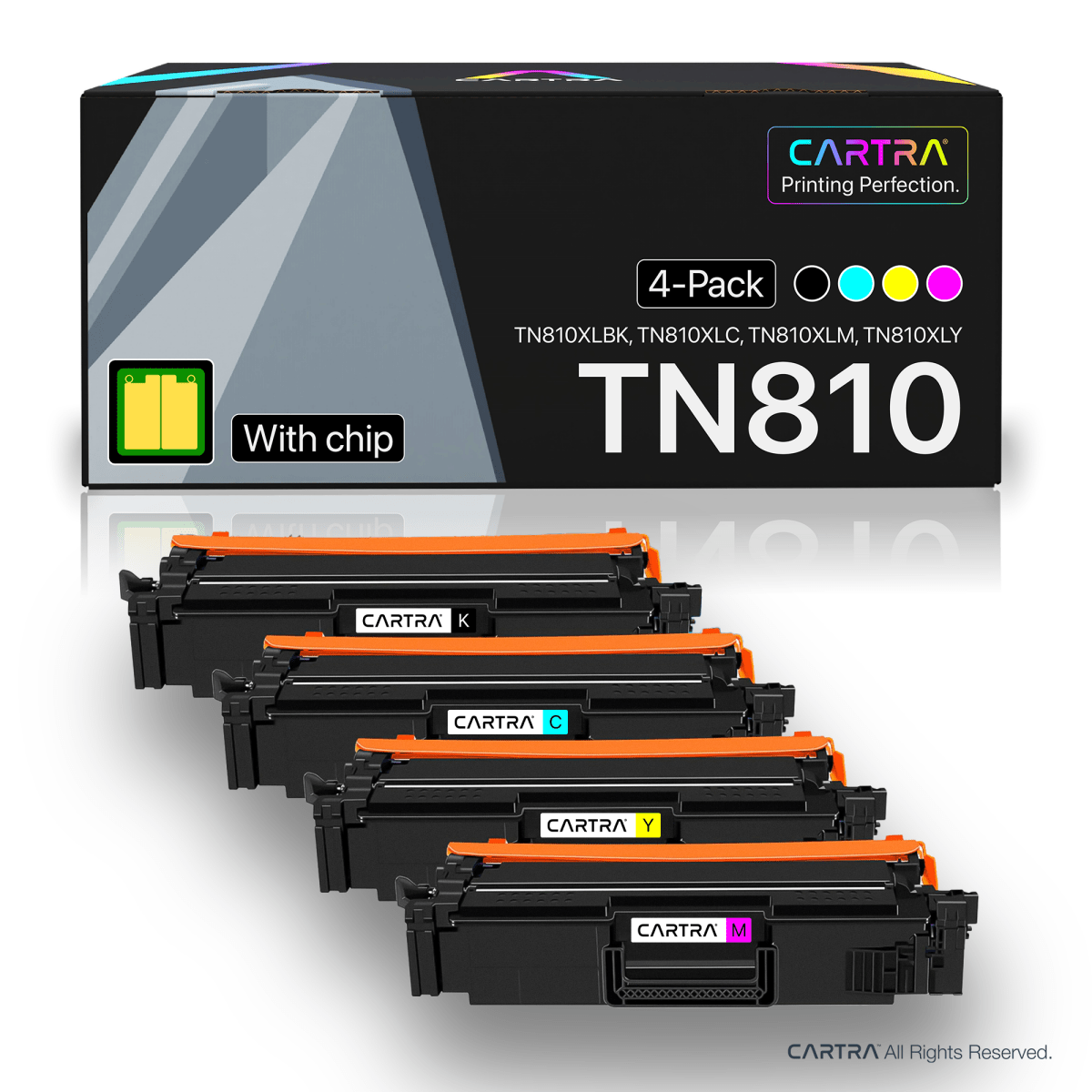 Brother TN810 Toner Cartridge Set (4 - Pack) With Smart Chips - Cartra