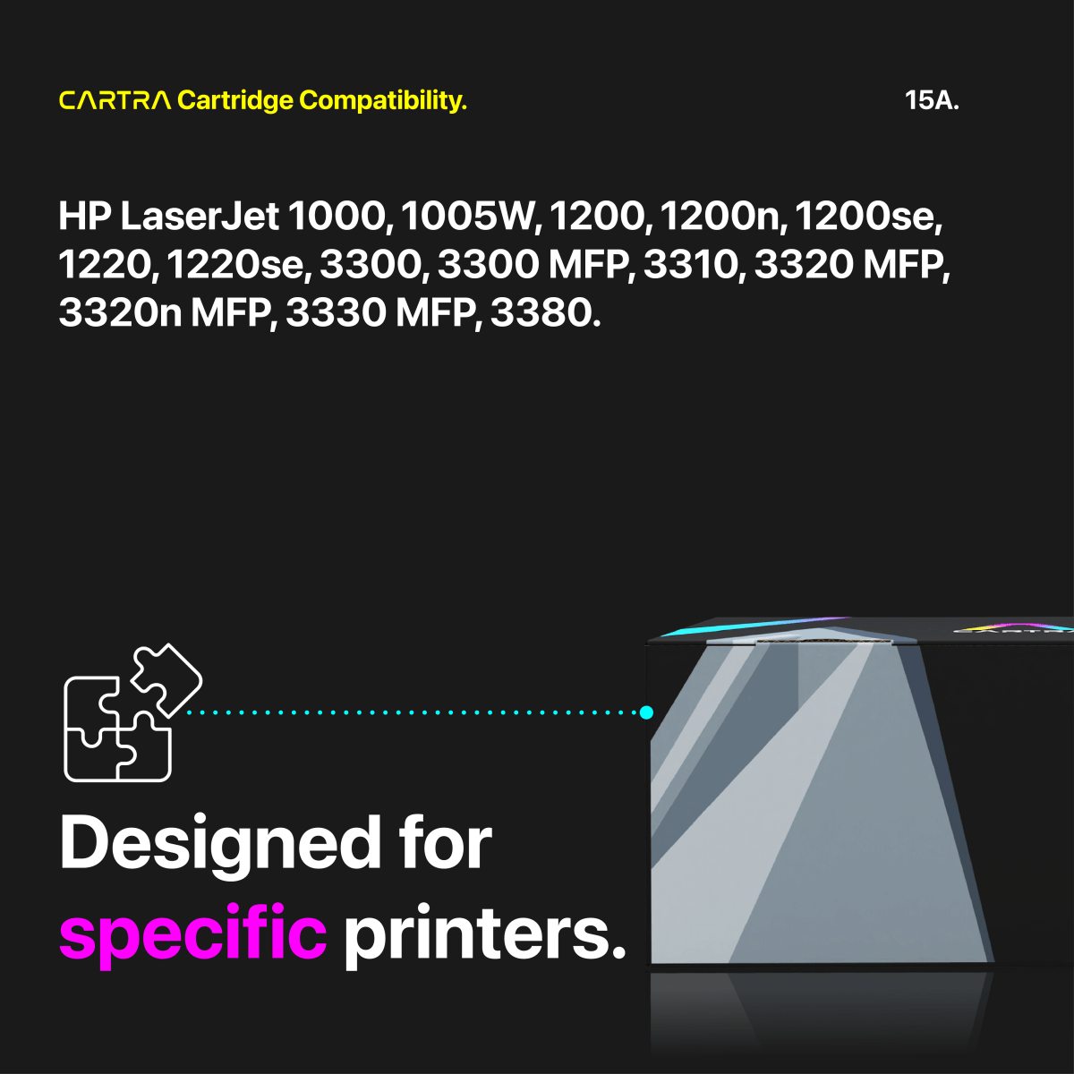 HP 15A Black Toner Cartridge With Smart Chip (C7115A) - Cartra