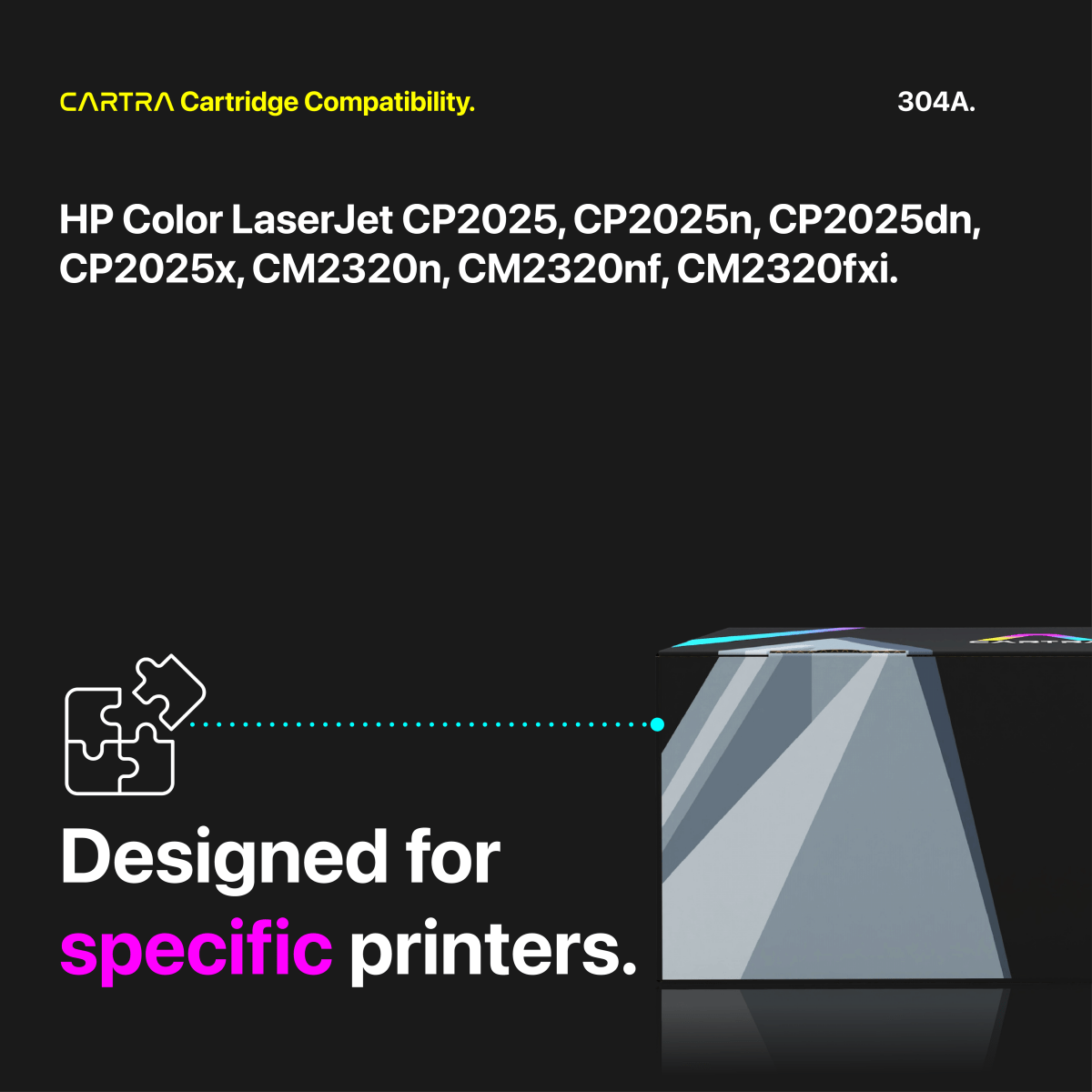 HP 304A Yellow Toner Cartridge With Smart Chip (CC532A) - Cartra