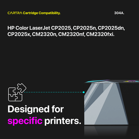 HP 304A Yellow Toner Cartridge With Smart Chip (CC532A) - Cartra