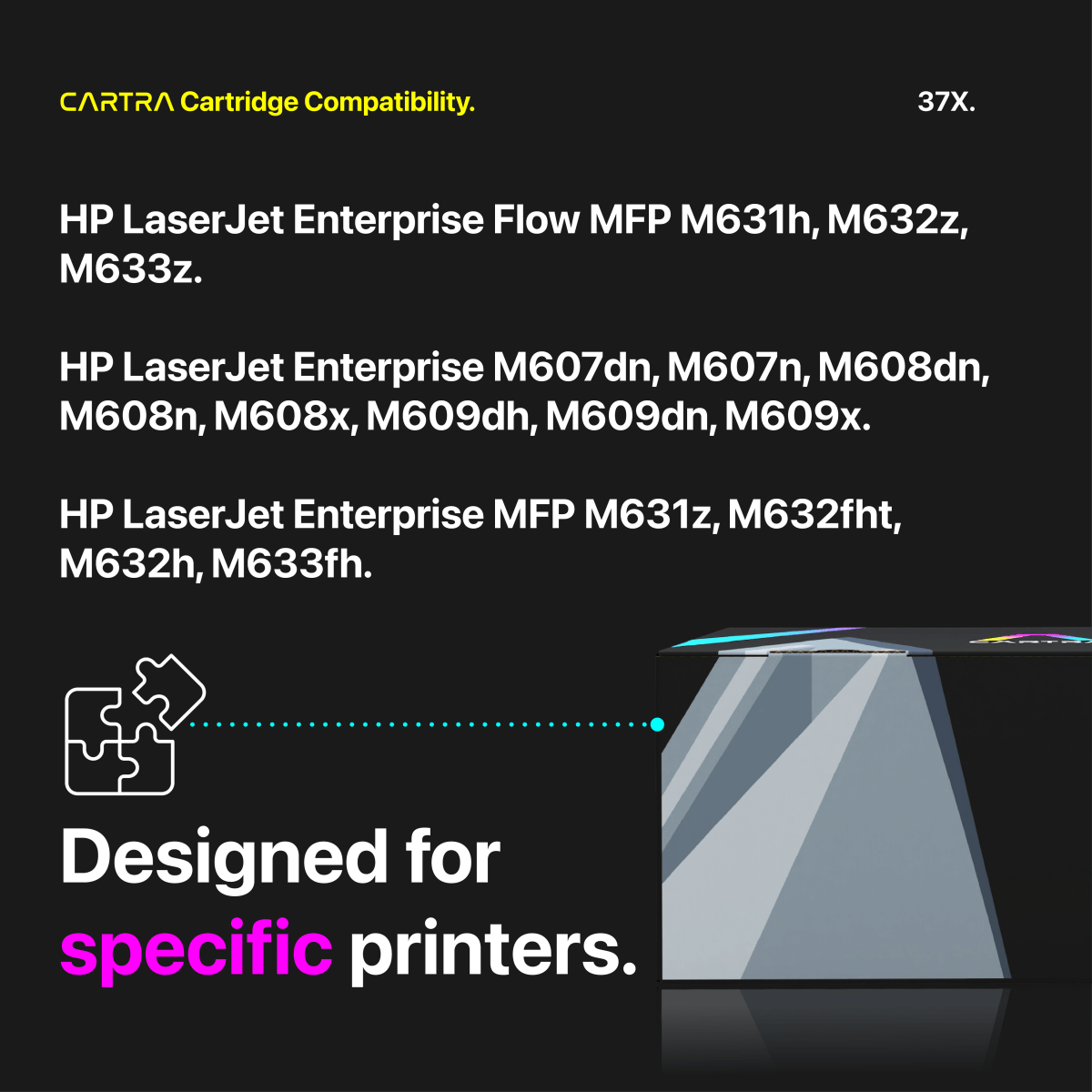 HP 37X Black High Yield Toner Cartridge With Smart Chip (CF237X) - Cartra