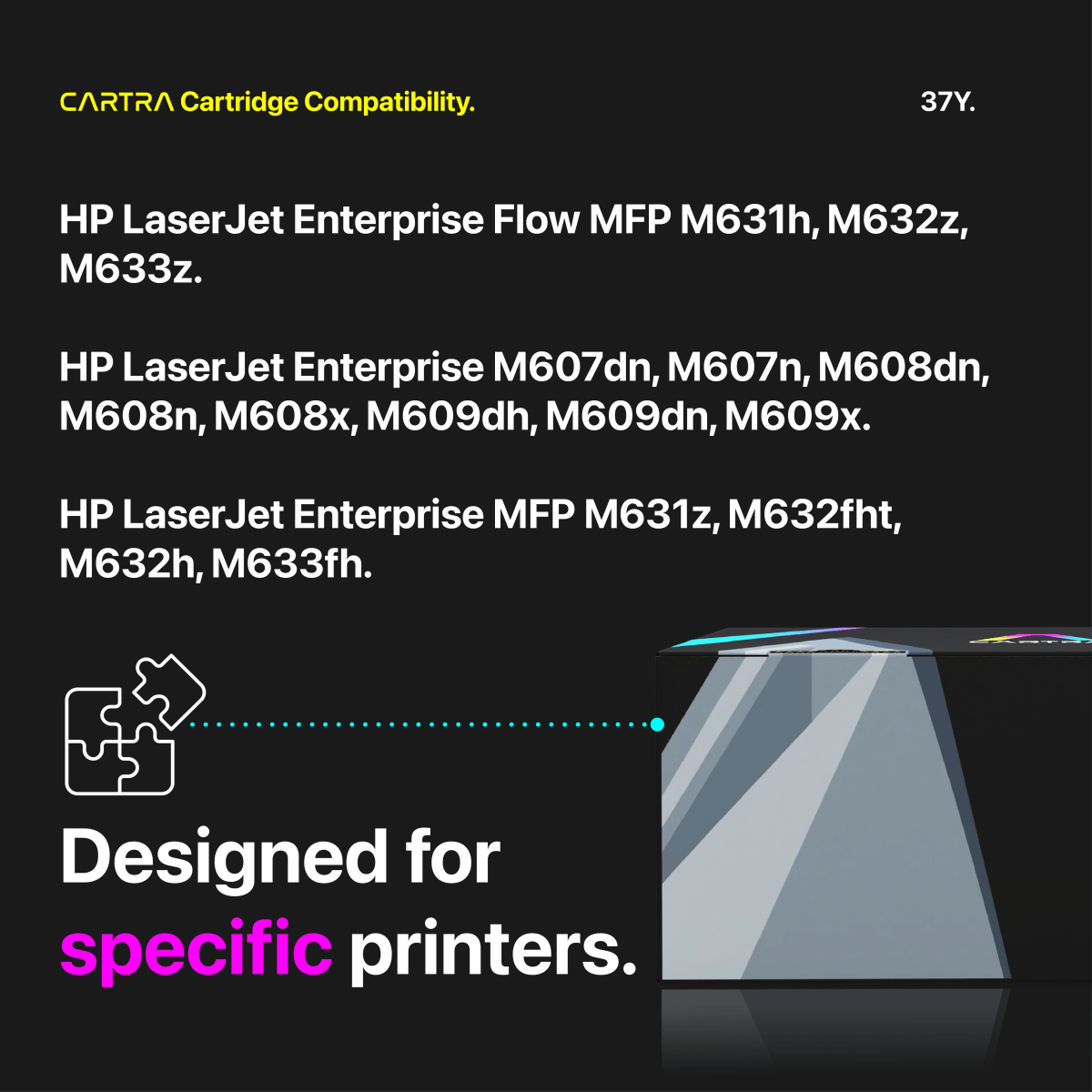 HP 37Y Black Toner Cartridge With Smart Chip (CF237Y) - Cartra