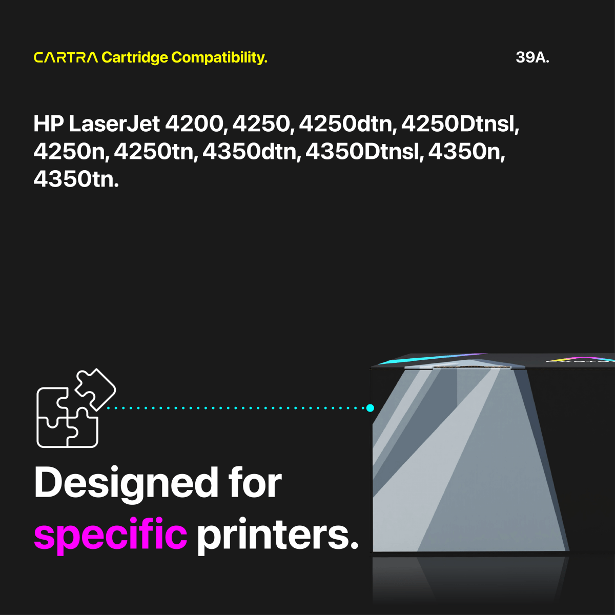 HP 39A Black Toner Cartridge With Smart Chip (Q1339A) - Cartra