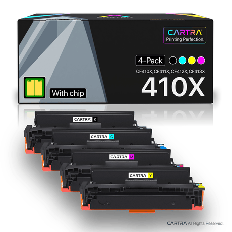 HP 410X High Yield Toner Cartridge Set (4 - Pack) With Smart Chips - Cartra