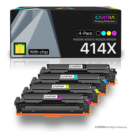 HP 414X High Yield Toner Cartridge Set (4 - Pack) With Smart Chips - Cartra