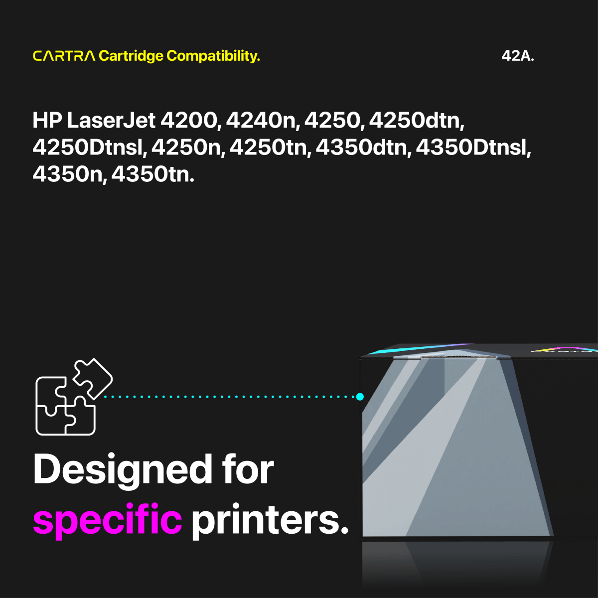 HP 42A Black Toner Cartridge With Smart Chip (Q5942A) - Cartra