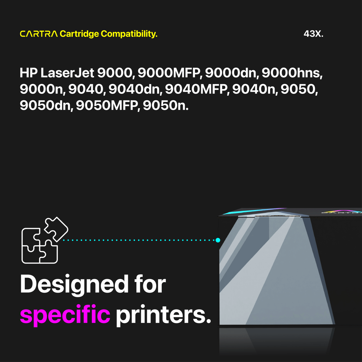 HP 43X Black High Yield Toner Cartridge With Smart Chip (C8543X) - Cartra