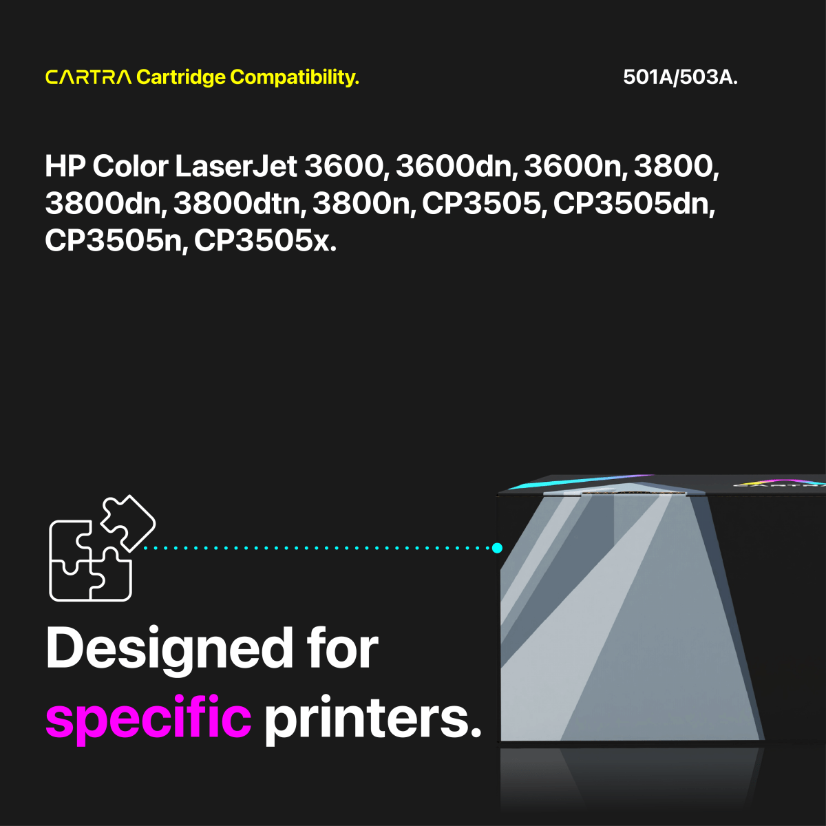 HP 501A/503A Toner Cartridge Set (4 - Pack) With Smart Chips - Cartra