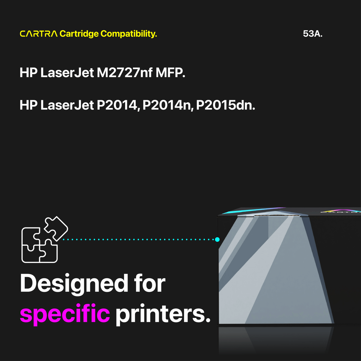 HP 53A Black Toner Cartridge With Smart Chip (Q7553A) - Cartra