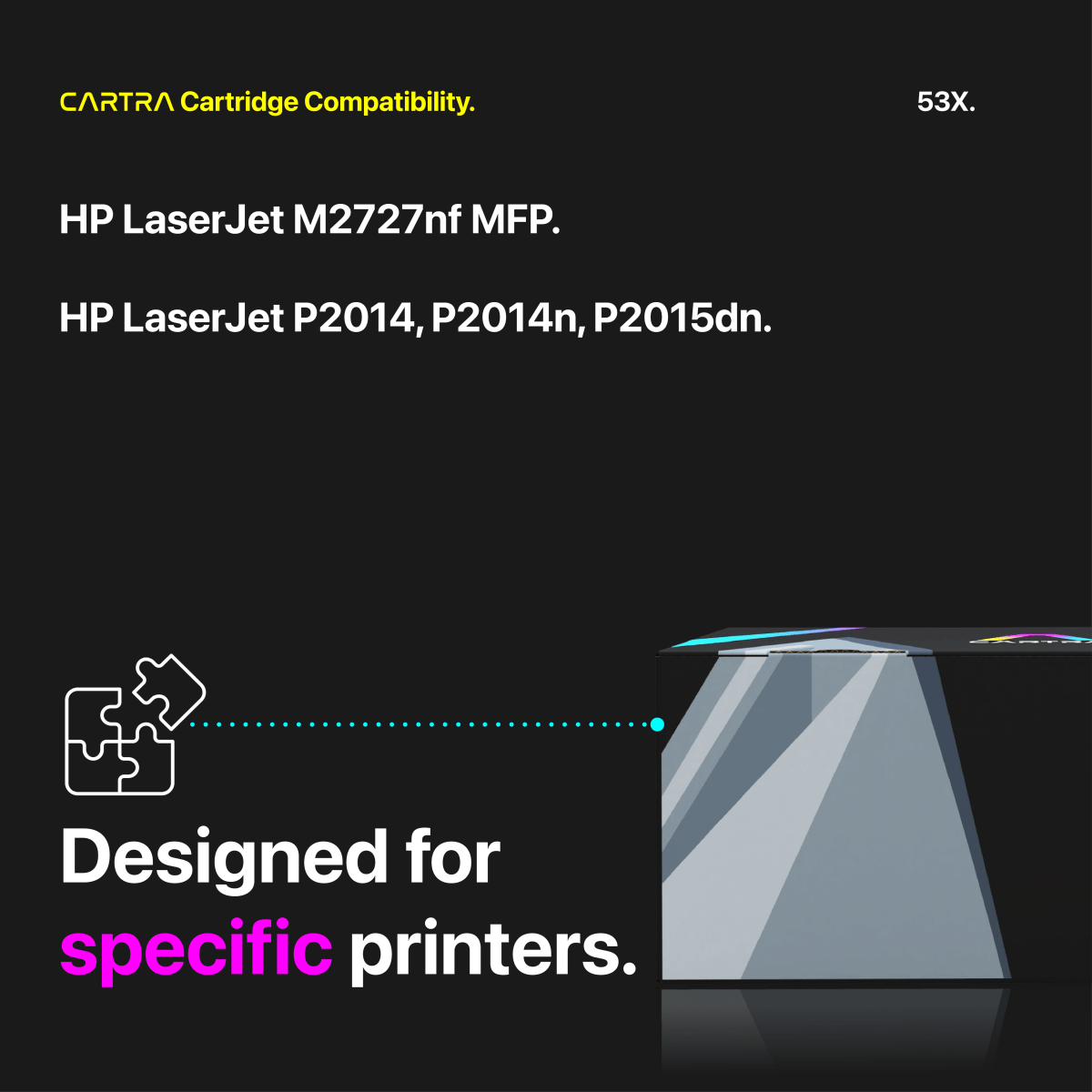 HP 53X Black High Yield Toner Cartridge With Smart Chip (Q7553X) - Cartra