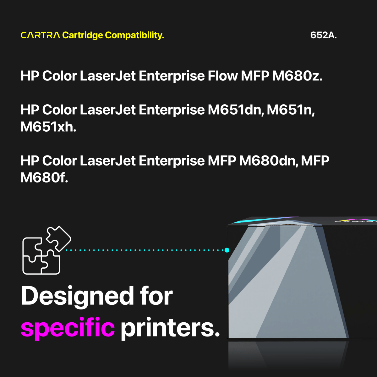 HP 652A Black Toner Cartridge With Smart Chip (CF320A) - Cartra