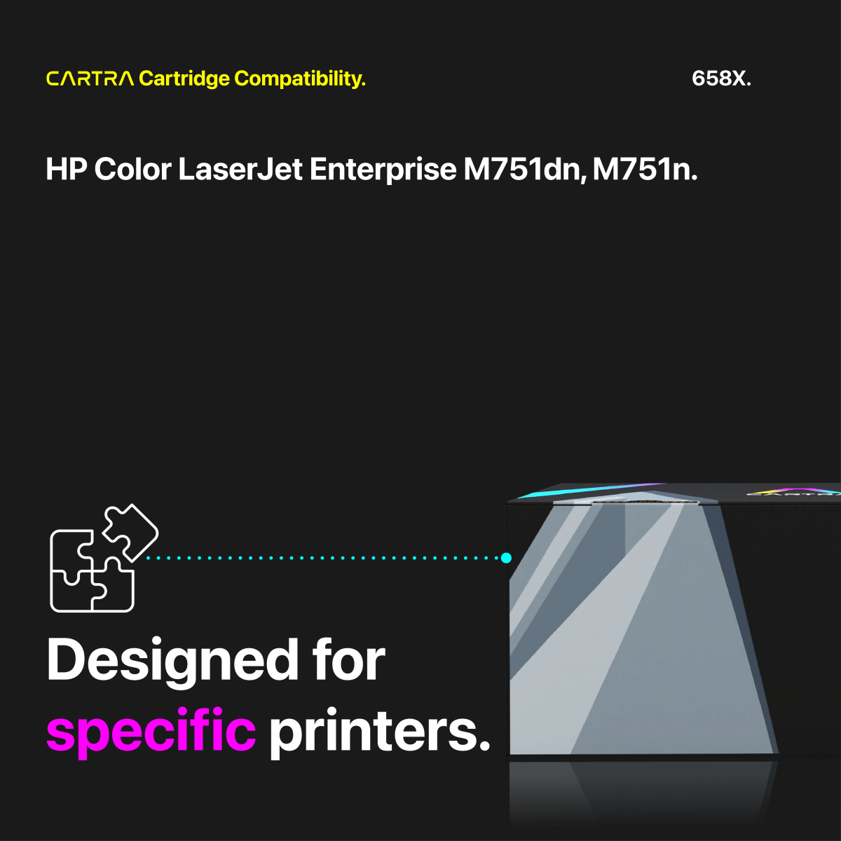 HP 658X Black High Yield Toner Cartridge With Smart Chip (W2000X) - Cartra