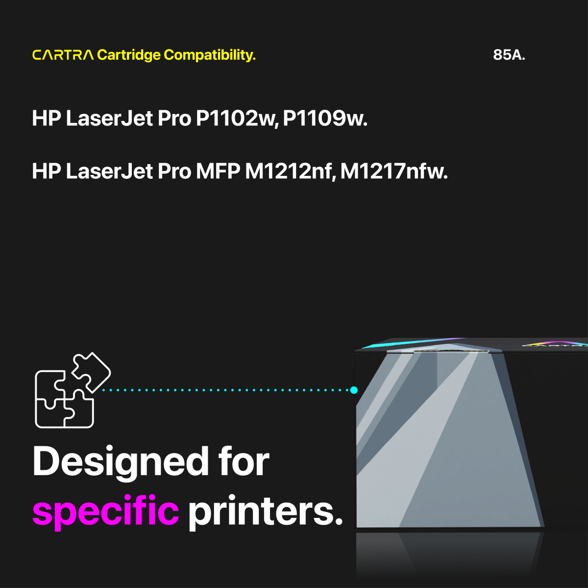 HP 85A Black Toner Cartridge With Smart Chip (CE285A) - Cartra