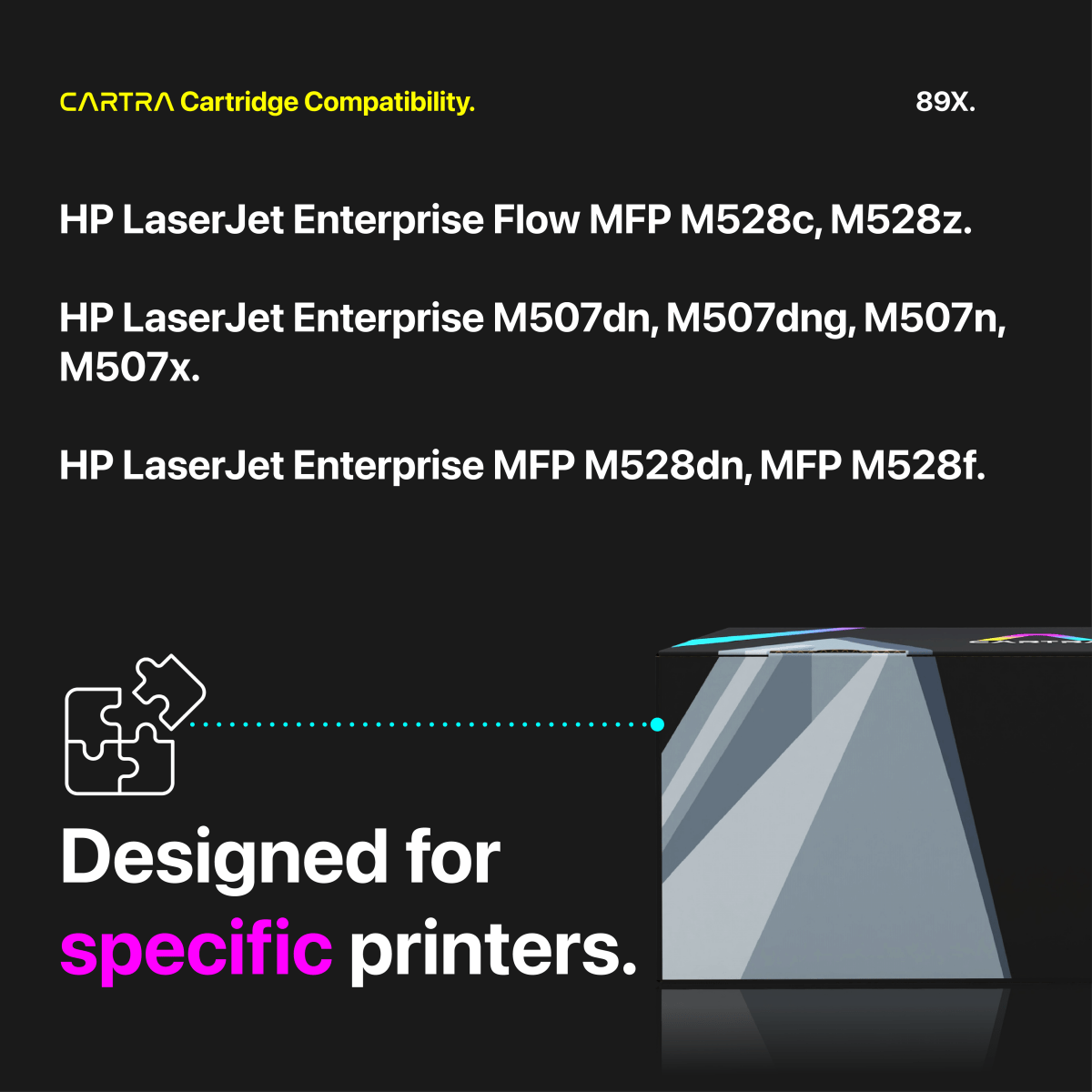 HP 89X Black High Yield Toner Cartridge With Smart Chip (CF289X) - Cartra