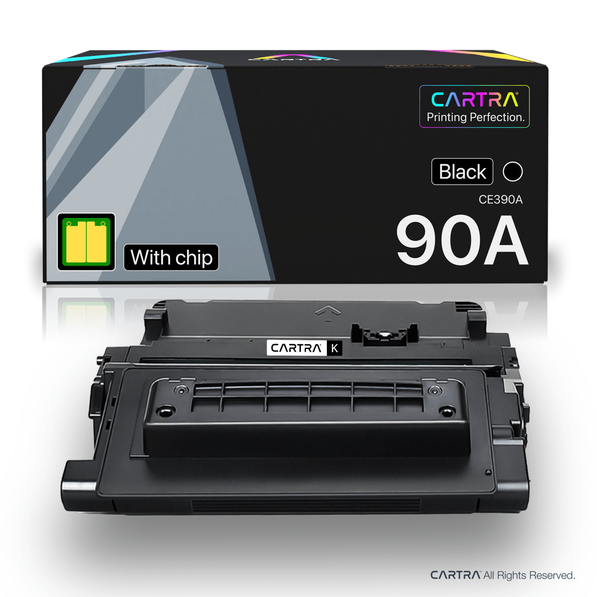 HP 90A Black Toner Cartridge With Smart Chip (CE390A) - Cartra