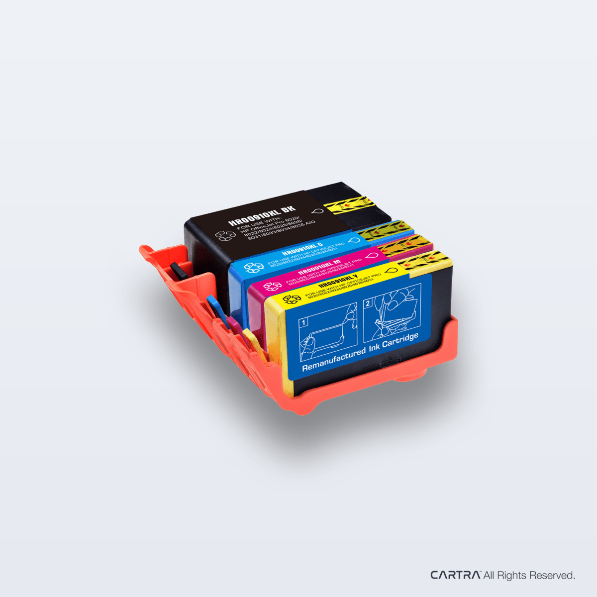 HP 910XL 4 - Pack High Yield Ink Cartridges - Cartra