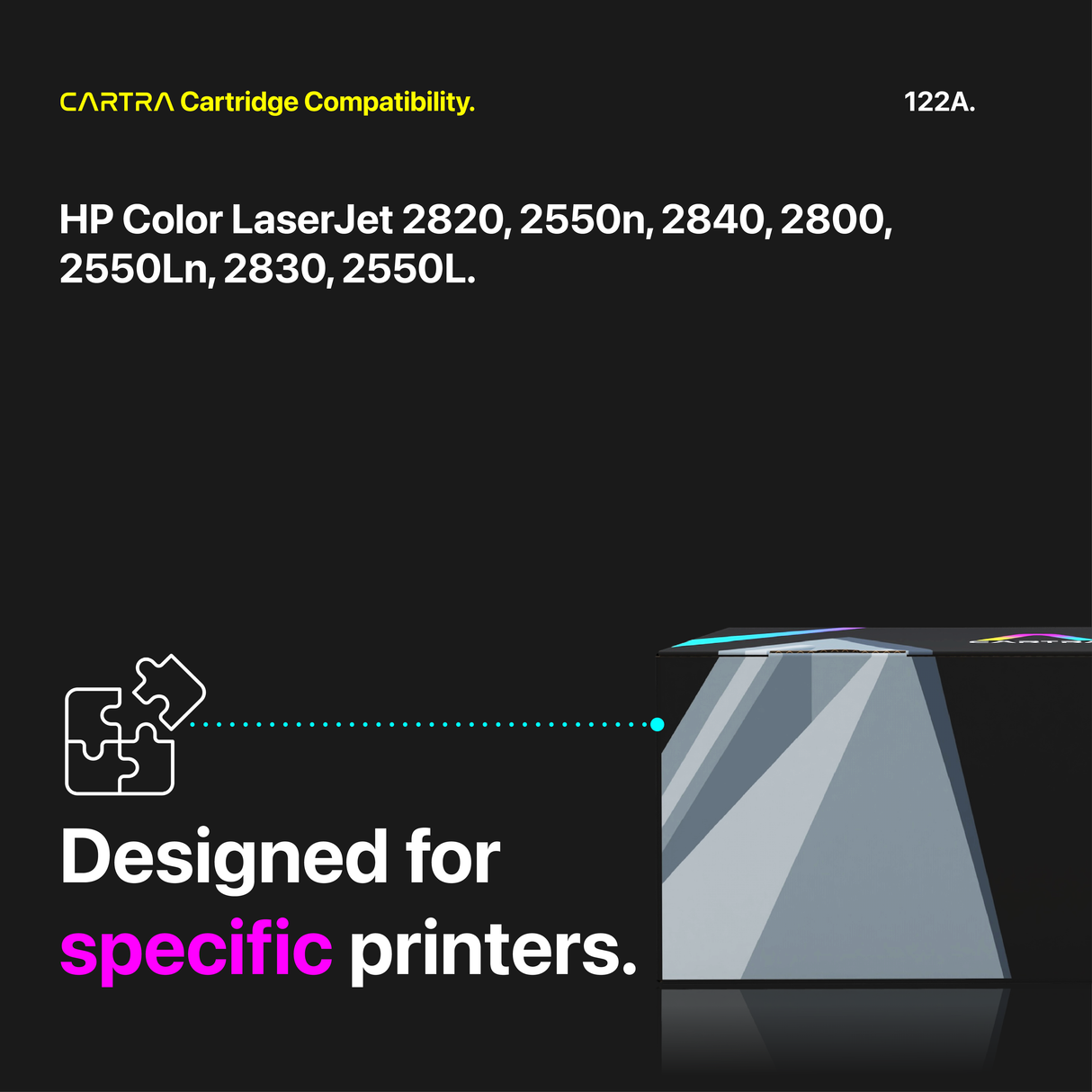 HP 122A Toner Cartridge Set (4-Pack) With Smart Chips Printer Compatibility