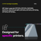 HP 125A Toner Cartridge Set (4-Pack) With Smart Chips Printer Compatibility