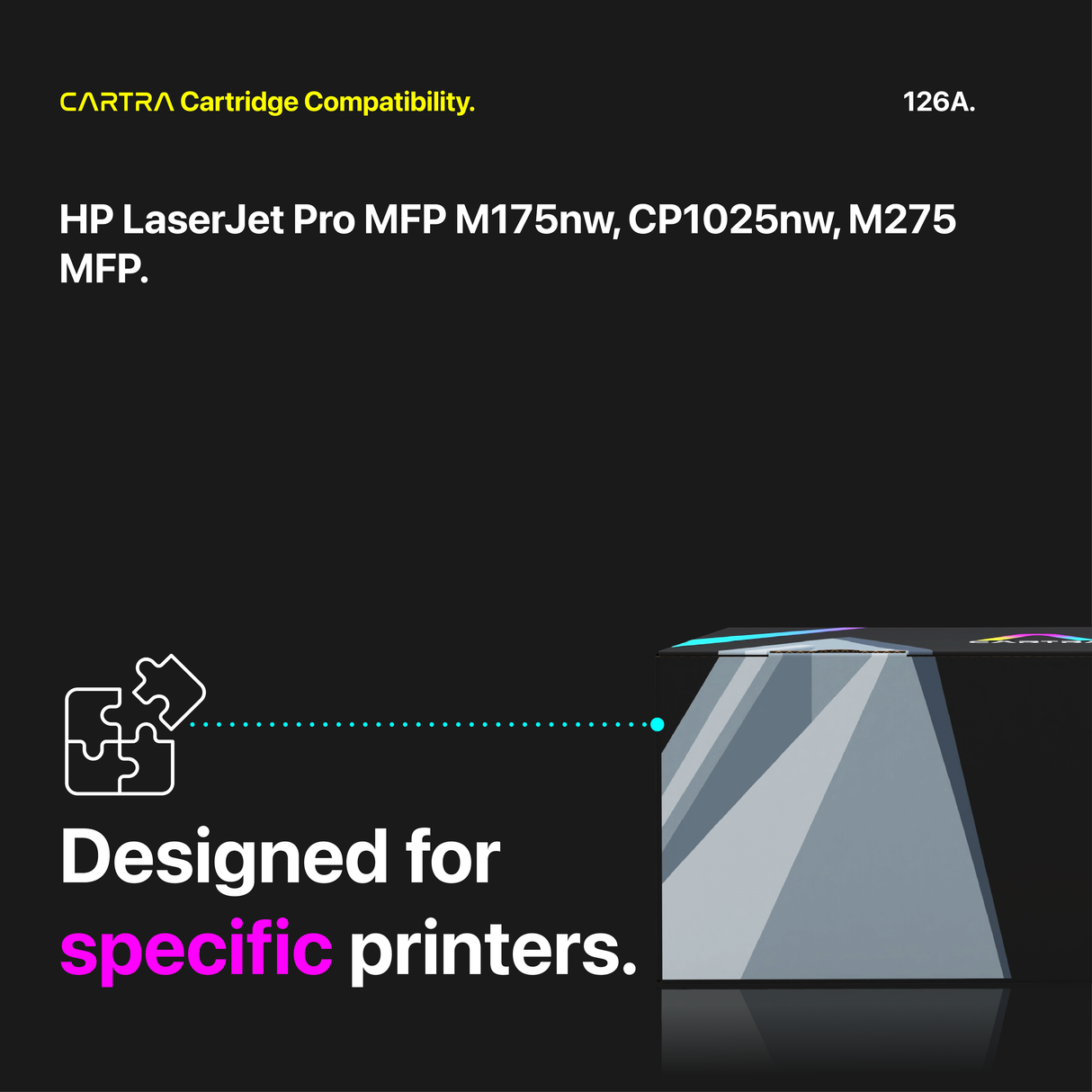 HP 126A Toner Cartridge Set (4-Pack) With Smart Chips Printer Compatibility