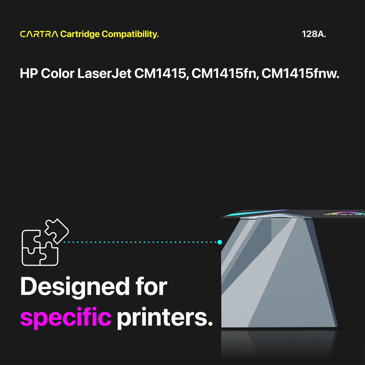 HP 128A Toner Cartridge Set (4-Pack) With Smart Chips Printer Compatibility