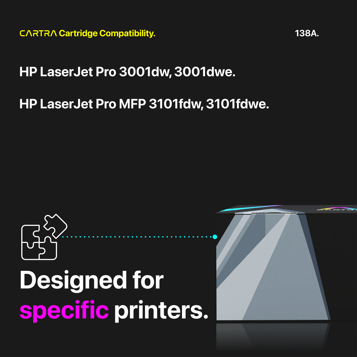 HP 138A Black Toner Cartridge With Smart Chip (W1380A) Printer Compatibility