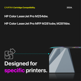 HP 202A Black Toner Cartridge With Smart Chip (CF500A) Printer Compatibility