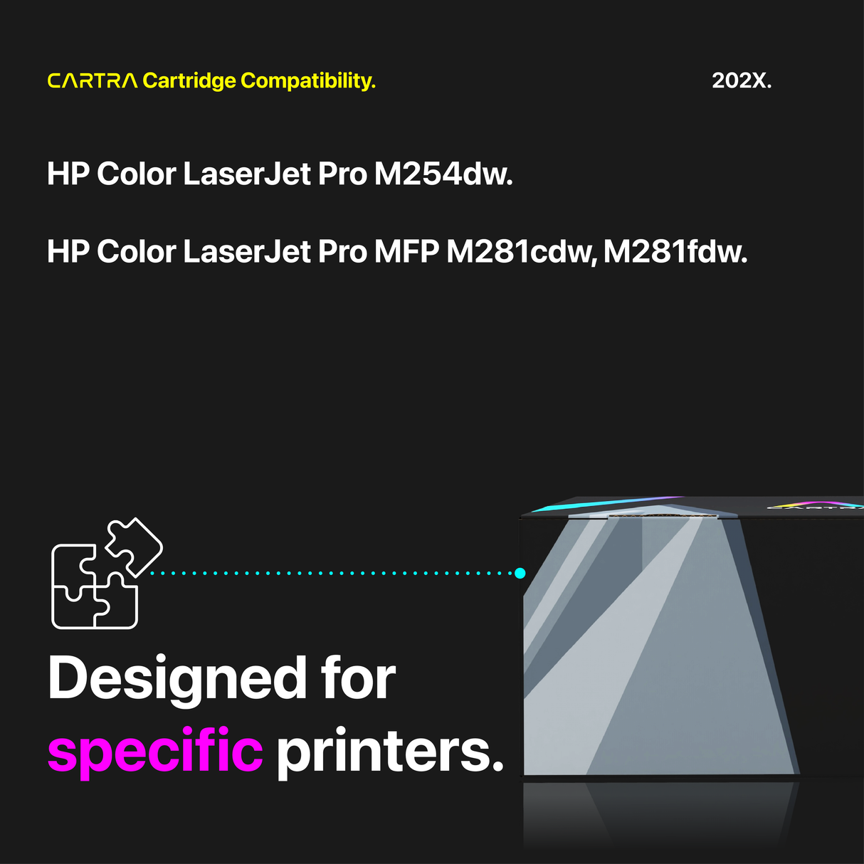 HP 202X Black High Yield Toner Cartridge With Smart Chip (CF500X) Printer Compatibility