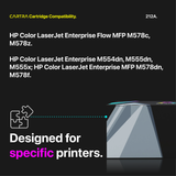 HP 212A Toner Cartridge Set (4-Pack) With Smart Chips Printer Compatibility