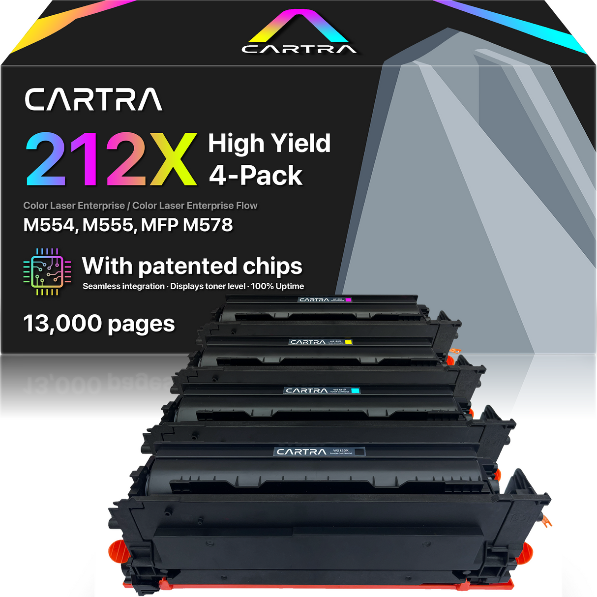 212X High Yield Toner Cartridge Set (4-Pack) With Smart Chips