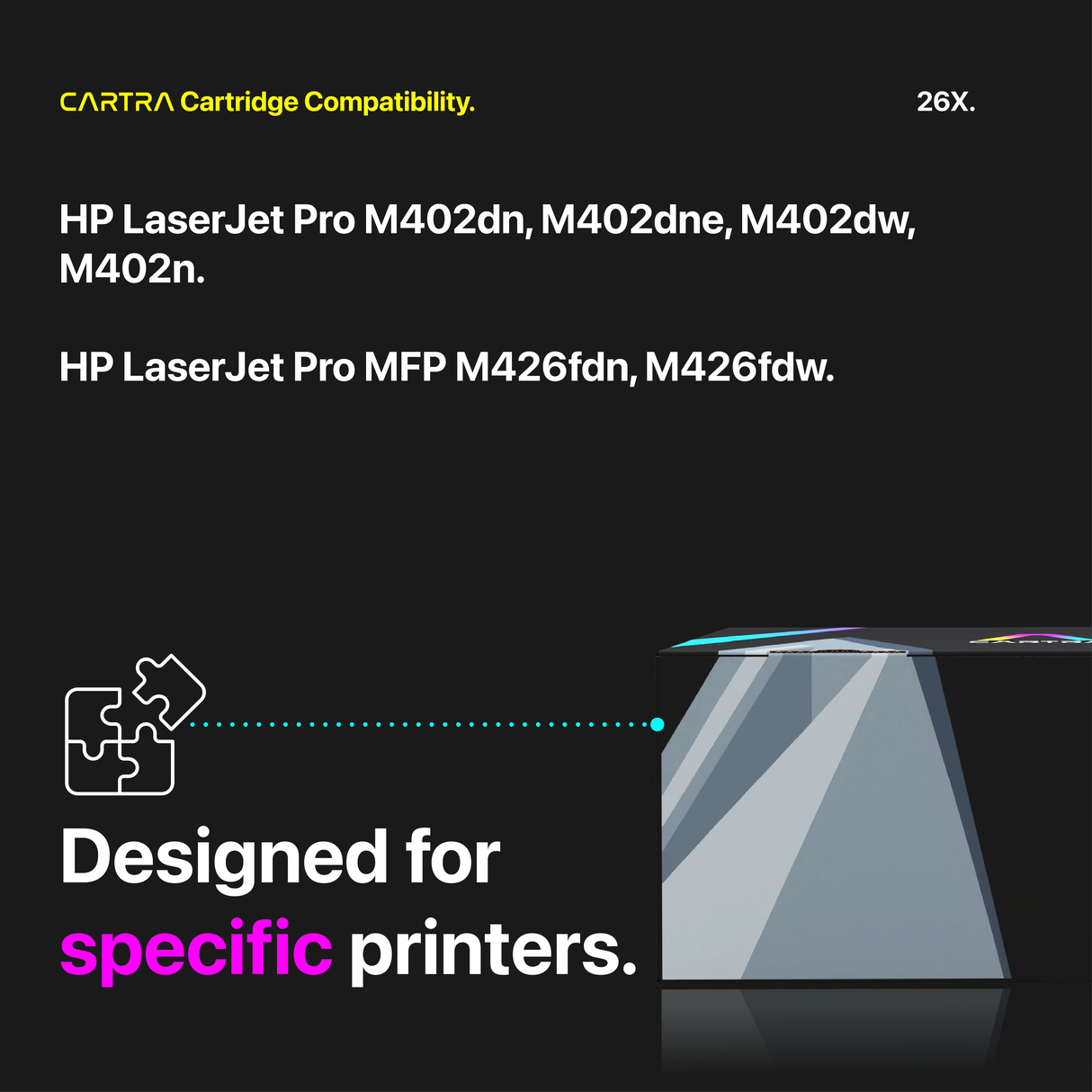 HP 26X Black High Yield Toner Cartridge With Smart Chip (CF226X) Printer Compatibility