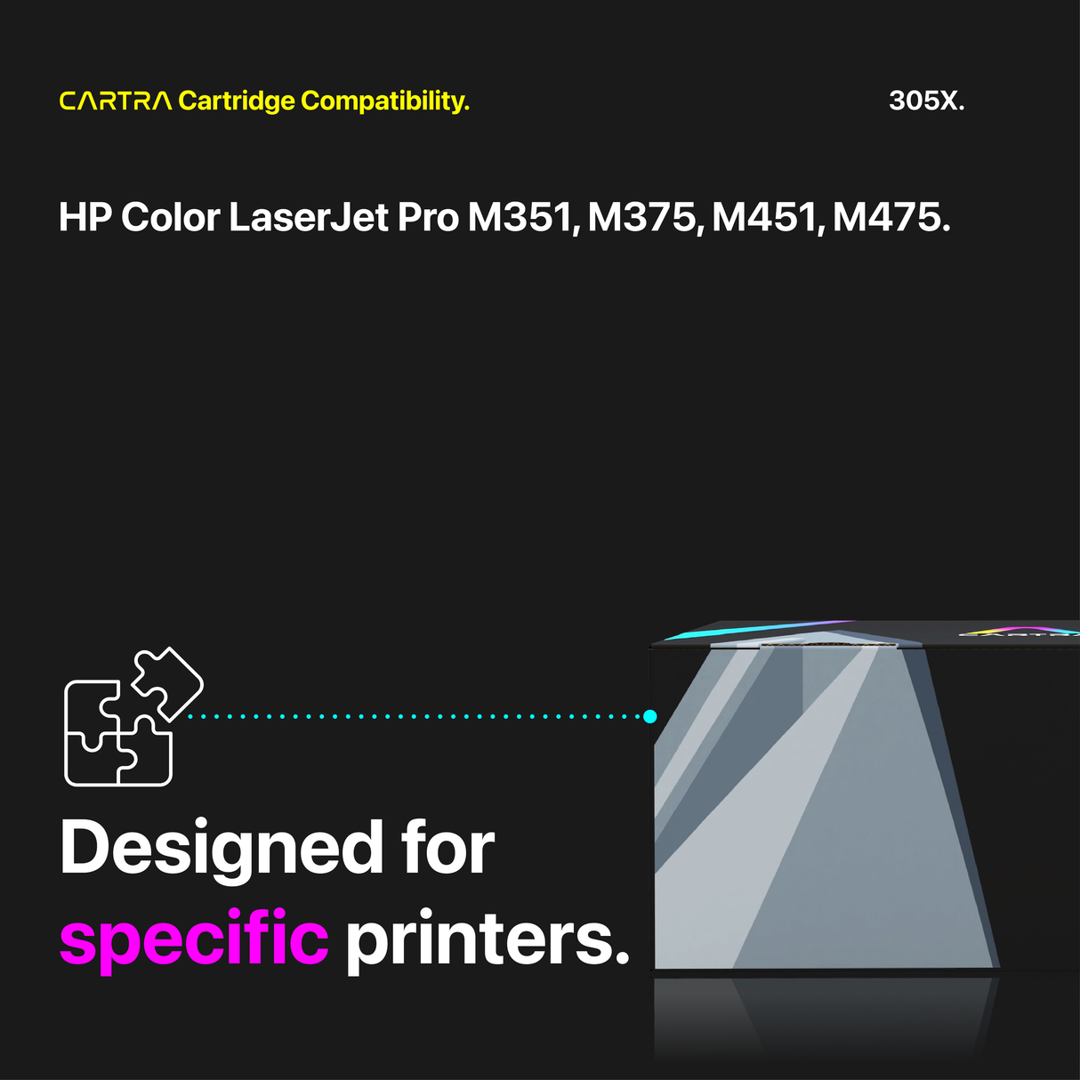 HP 305X Black High Yield Toner Cartridge With Smart Chip (CE410X) Printer Compatibility