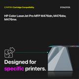 HP 312A/312X High Yield Toner Cartridge Set (4-Pack) With Smart Chips Printer Compatibility