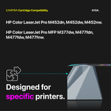 HP 410A Toner Cartridge Set (4-Pack) With Smart Chips Printer Compatibility