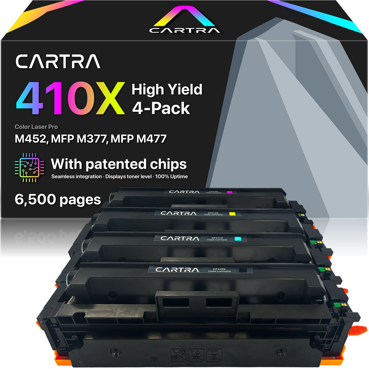 410X High Yield Toner Cartridge Set (4-Pack) With Smart Chips