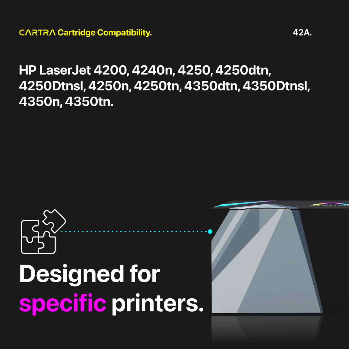 HP 42A Black Toner Cartridge With Smart Chip (Q5942A) Printer Compatibility