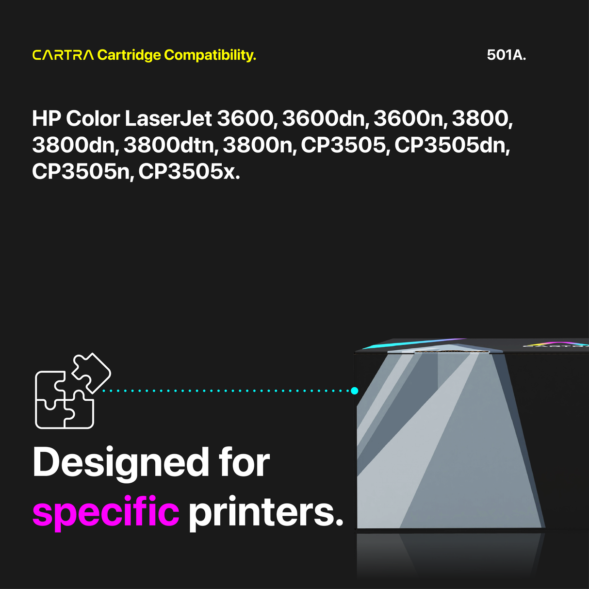 HP 501A Black Toner Cartridge With Smart Chip (Q6470A) Printer Compatibility