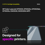 HP 504A Black Toner Cartridge With Smart Chip (CE250A) Printer Compatibility