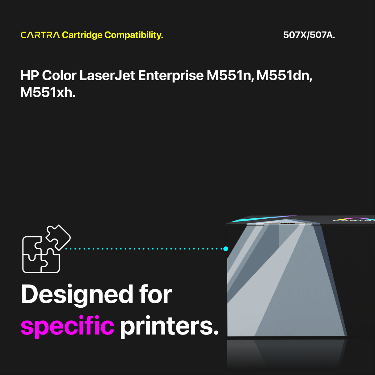 HP 507X/507A Toner Cartridge Set (4-Pack) With Smart Chips Printer Compatibility