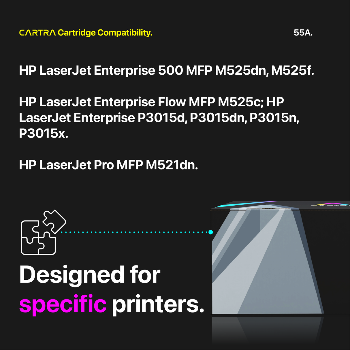 HP 55A  Black Toner Cartridge With Smart Chip (CE255A) Printer Compatibility