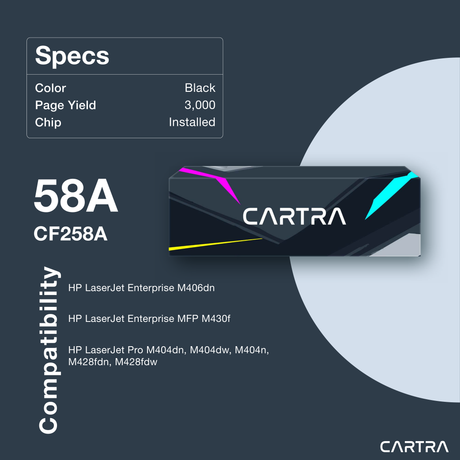 CF258A Black Toner Cartridge Specs & Compatibility