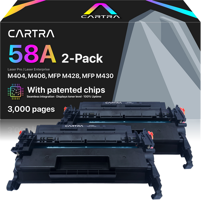 HP CF258A Black Toner Cartridge (2-Pack) 58A