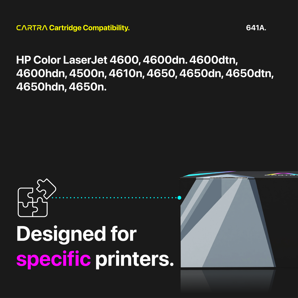 HP 641A Toner Cartridge Set (4-Pack) With Smart Chips Printer Compatibility