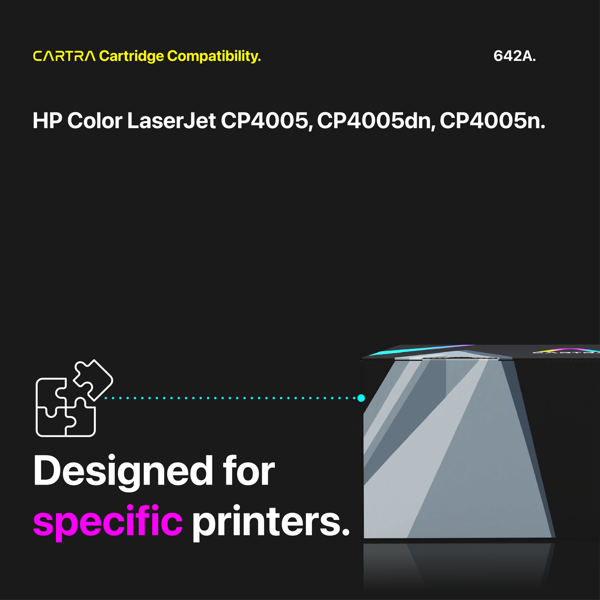 HP 642A Toner Cartridge Set (4-Pack) With Smart Chips Printer Compatibility