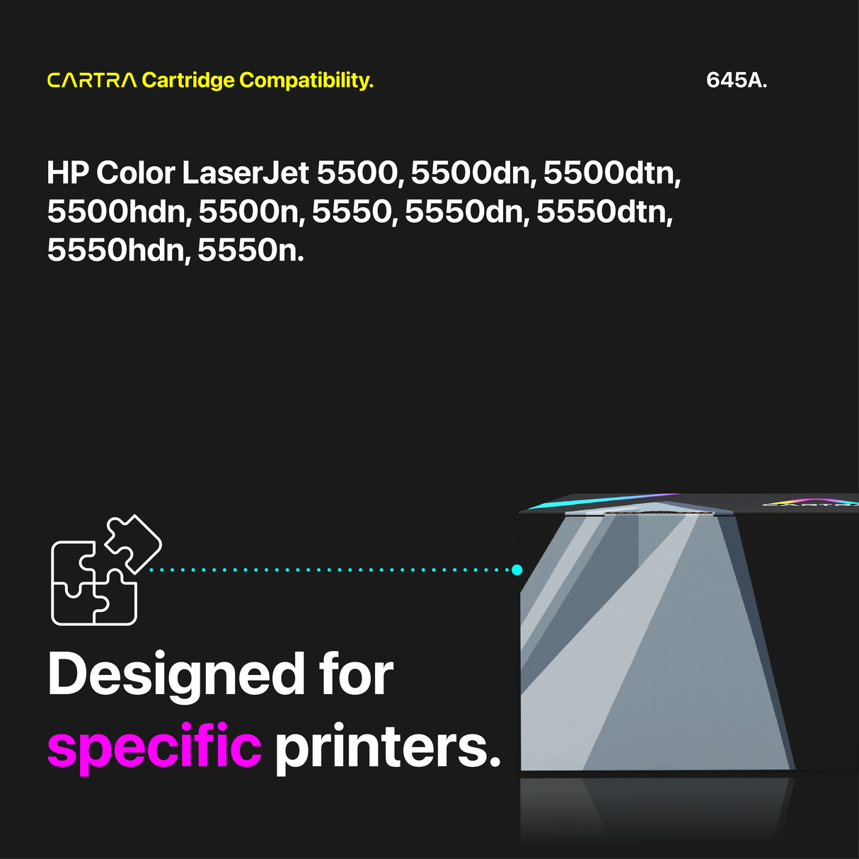 HP 645A Toner Cartridge Set (4-Pack) With Smart Chips Printer Compatibility