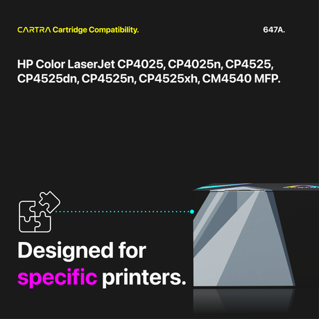 HP 647A Black Toner Cartridge With Smart Chip (CE260A) Printer Compatibility