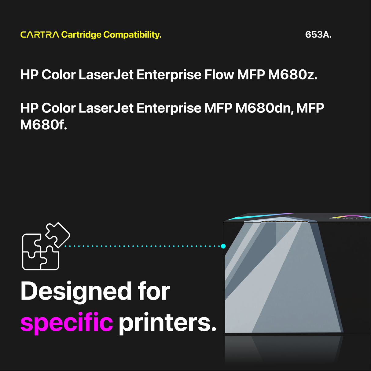 HP 653A Cyan Toner Cartridge With Smart Chip (CF321A) Printer Compatibility