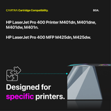 HP 80A Black Toner Cartridge With Smart Chip (CF280A) Printer Compatibility