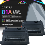 CF281A Black Toner Cartridge (2-Pack) With Smart Chips, 81A